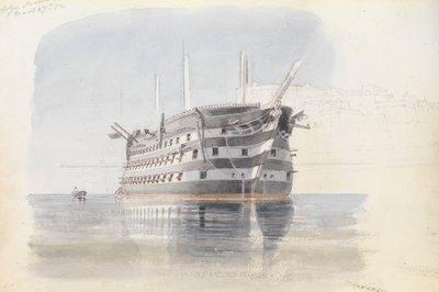 Trafalgar" sob o Alto Barracca, Malta, 27 de março de 1852 de George Pechell Mends