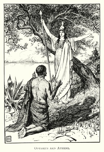 Odyssey: Odisseu e Ateneu (gravura) de George Percy Jacomb Hood