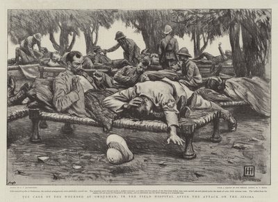 O Cuidado dos Feridos em Omdurman, no Hospital de Campo após o Ataque no Zeriba de George Percy Jacomb Hood