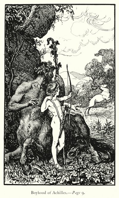 A Ilíada: Boyhood of Achilles (gravura) de George Percy Jacomb Hood