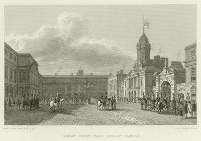 Grande pátio no Castelo de Dublin de George Petrie