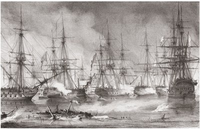 A Batalha Naval de Navarino em 20 de outubro de 1827, 1828 de George Philip Reinagle