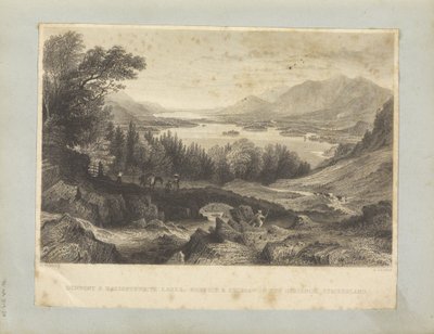 Lagos Derwent e Bassenthwaite, - Keswick e Skiddaw na distância, Cumberland. de George Pickering