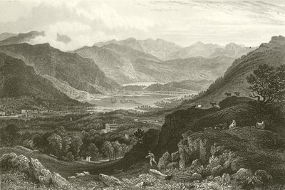 Rydal Water e Grassmere, do Parque Rydal, Westmorland de George Pickering