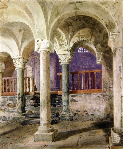 Cripta de São Nicolau Giornico, Cantão do Ticino, Suíça de George Price Boyce