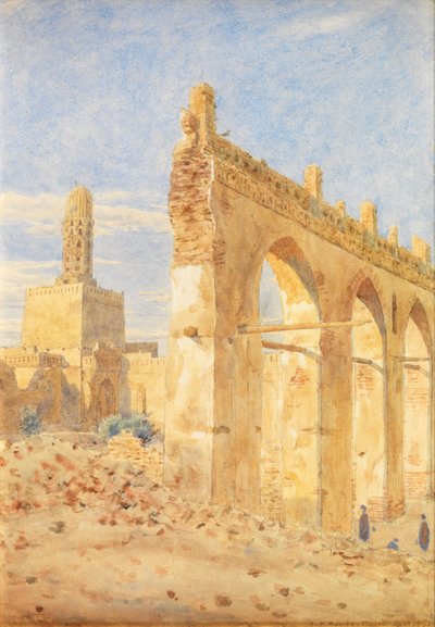 Ruínas do Gama al-Hakim, Cairo (aquarela) de George Price Boyce