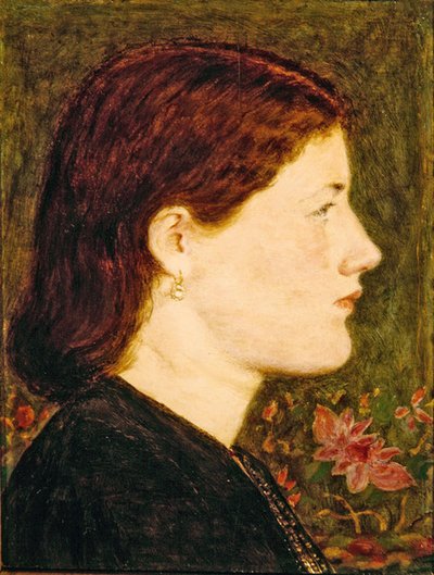 Estudo de Ellen Smith, cabeça e ombros (óleo sobre painel) de George Price Boyce