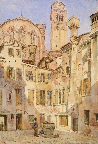 A Igreja dos Frari, Veneza, do Campiello San Rocco, 1854 de George Price Boyce
