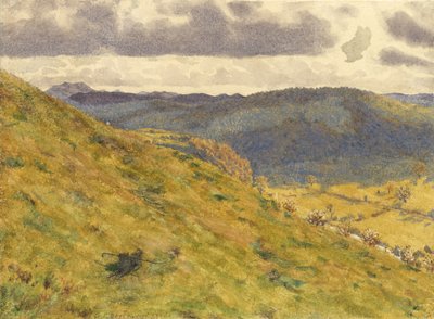 Vale do Temé, uma manhã ensolarada de novembro de 1960 (wc no papel) de George Price Boyce