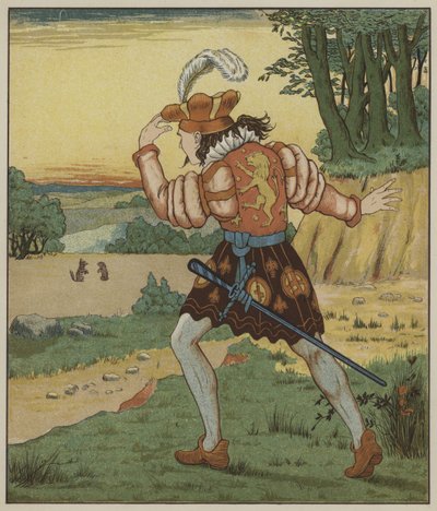 Ilustração para Rumpelstiltskin por The Brothers Grimm de George R. Halkett