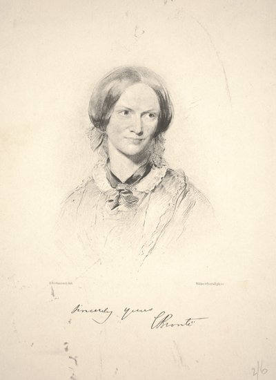 Charlotte Brontë, gravada por Walker & Boutall de George Richmond