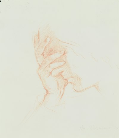 Estudo da cabeça de uma mulher, c.1835 (giz vermelho sobre papel) de George Richmond