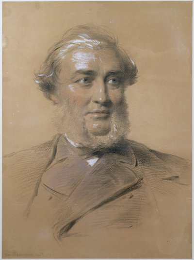 Henry Bence Jones, 1865 (carvão e giz no papel) de George Richmond