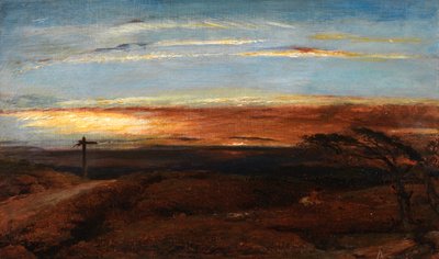 Paisagem ao pôr do sol de George Richmond