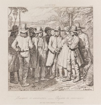 Peasants Conversing, Munich, c.1821 (gravura) de George Robert Lewis