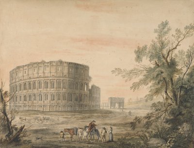 Coliseu, Roma, com Arco à Esquerda de George Robertson