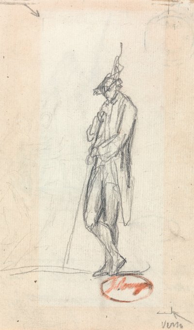 Uma figura masculina em pé de George Romney