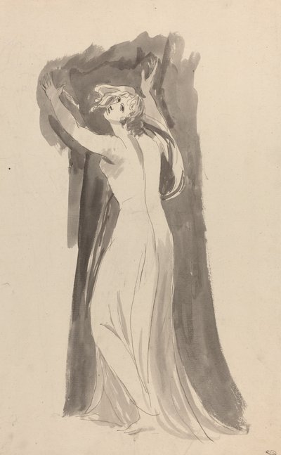 Um estudo de Miranda para "A Tempestade" de George Romney