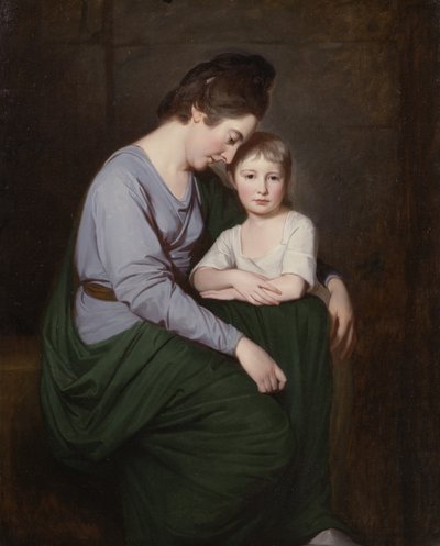 Ann Wilson com sua filha, Sybill, c.1776-77 (óleo sobre tela) de George Romney