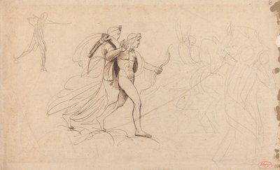 Apolo, Diana e o Cavaleiro em «A Morte dos Filhos de Niobe» de George Romney