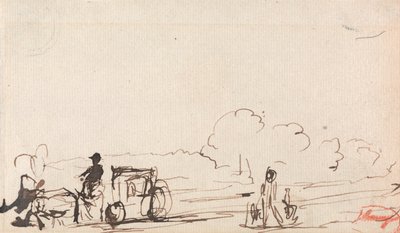 Carruagem na estrada rural de George Romney