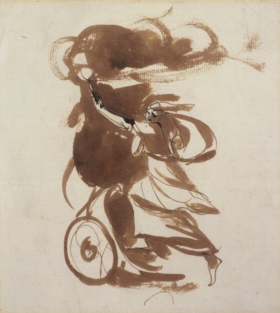 Emma Hart como Medea (caneta e tinta marrom e lava vestígios de lápis no papel) de George Romney