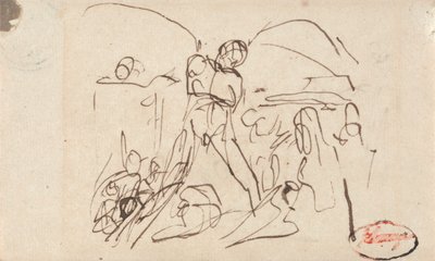 Composição figurativa; possivelmente Sansão e Dalila de George Romney