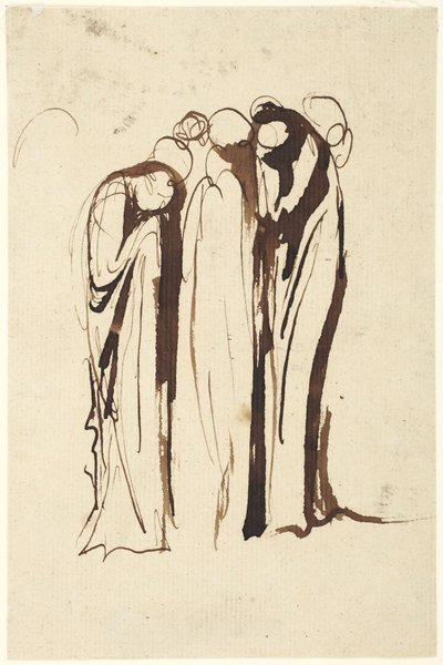 Grupo de figuras em pé a chorar de George Romney