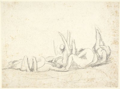 Grupo de figuras em sofrimento no chão  (esboço para «Howard visiting prisons») de George Romney