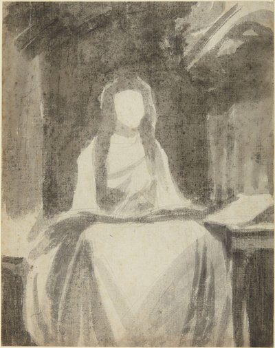Estudo de retrato de Lady Hamilton como Santa Cecília de George Romney