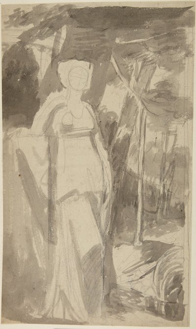 Estudo de retrato da Srta. Francis Woodley de George Romney