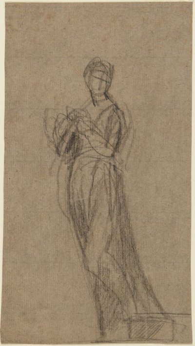 Estudo de retrato de uma mulher em pé de George Romney