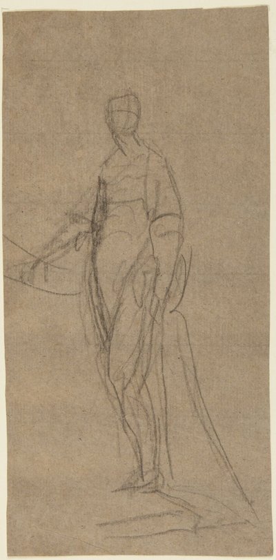Estudo de retrato de uma mulher em pé de George Romney