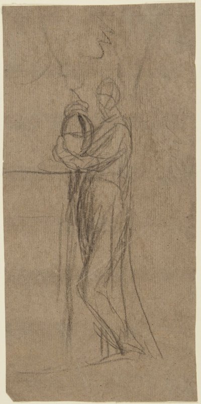 Estudo de retrato de uma mulher em pé de George Romney