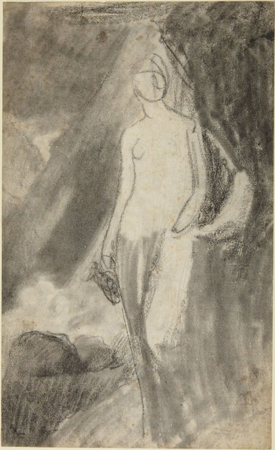 Estudo de retrato de uma mulher em pé de George Romney