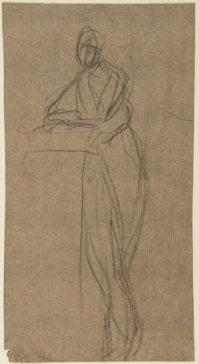 Estudo de retrato de uma mulher em pé de George Romney