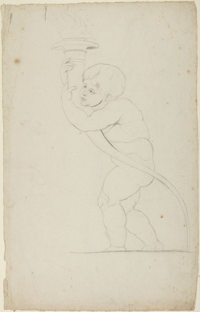 Putto a segurar uma tocha de George Romney