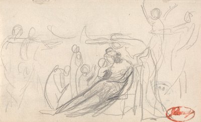 Figura reclinada com crianças e outras figuras de George Romney