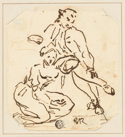 Homem e mulher sentados de George Romney