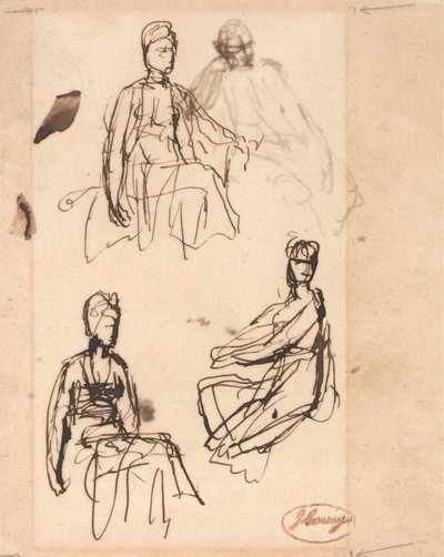 Mulher Sentada: Três Estudos de George Romney