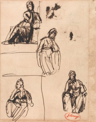 Mulher sentada e meio ajoelhada de George Romney