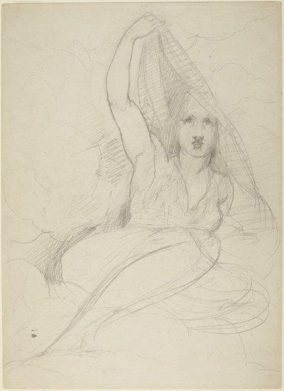 Mulher sentada a descobrir-se de George Romney