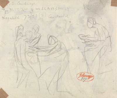Esboço para Bruxas e Jovens numa Caverna de George Romney