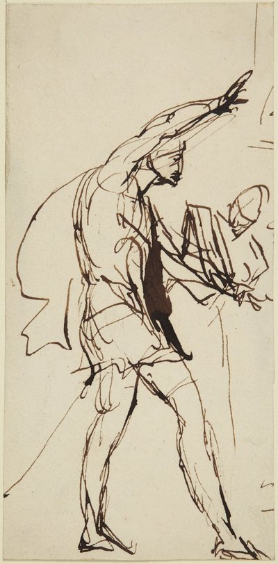 Esboço da personagem de Macbeth na cena do banquete da peça «Macbeth» de George Romney