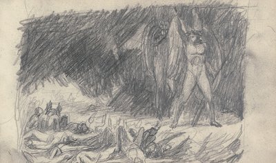 Desenho no caderno de esboços de George Romney