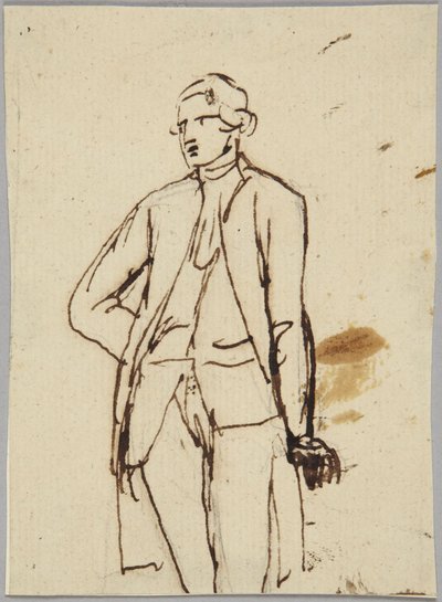 Estátua de um homem em pé de George Romney