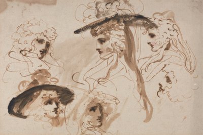 Estudos para a Cabeça de uma Senhora (Estudos da Cabeça de uma Mulher) de George Romney