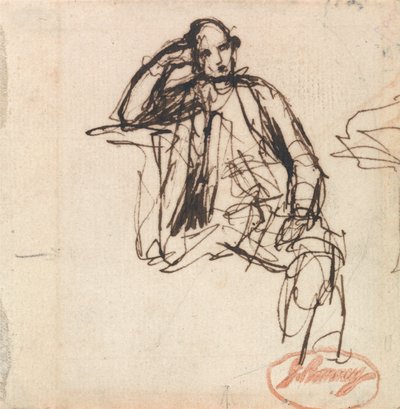 Esboço para um retrato de um homem sentado de George Romney