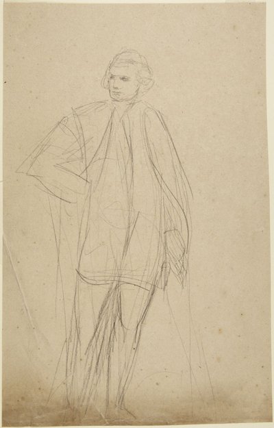 Esboço para um retrato de corpo inteiro de um homem vestido com uma túnica de George Romney