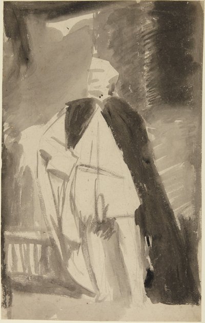 Esboço para o retrato de um homem com uma capa comprida de George Romney